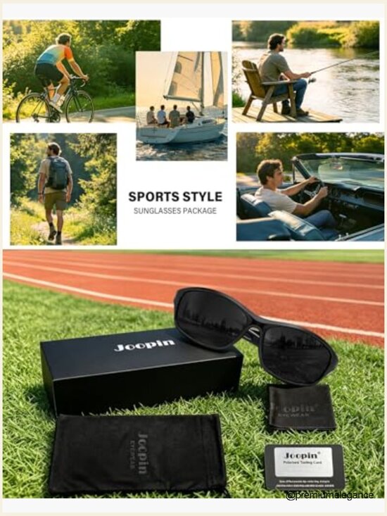 Wrap Around Polarized Sports Sunglasses UV Protection Rectangle Shades main image 5